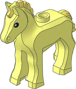 Animal Horse Foal with Bright Light Yellow Mane and Tail Pattern