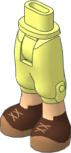 Figure Friends Hips and Legs with Cropped Trousers, Light Nougat Legs and Brown Shoes with  2 Crossed Laces Pattern