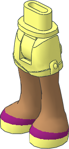 Figure Friends Hips and Legs with Shorts with Medium Nougat Legs and Shoes with Magenta Stripe Pattern