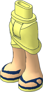Figure Friends Hips and Legs with Wrap-around Skirt with Light Nougat Legs and Dark Blue Sandals Pattern