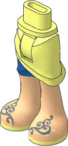 Figure Friends Hips and Legs with Wrap-around Skirt with Blue Layer, Light Nougat Legs and Sandals with Ornamented Silver Straps Pattern