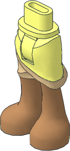 Figure Friends Hips and Legs with Wrap-around Skirt with Tan Layer, Medium Nougat Legs and Bare Feet Pattern