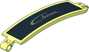 Technic Panel  3 x 13 Curved with Silver Chiron Logo on Black Background Sticker