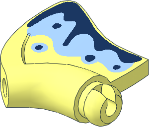 Minifig Arm Pterodactyl Wing Left with Bright Light Blue and Dark Blue Pattern