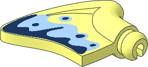 Minifig Arm Pterodactyl Wing Right with Bright Light Blue and Dark Blue Pattern