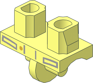 Minifig Hips with Jacket Tails Outline and Gold Button Pattern