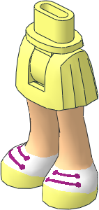 Figure Friends Hips and Legs with Pleated Skirt with Light Nougat Legs and Shoes with White Tops and Magenta Laces Pattern