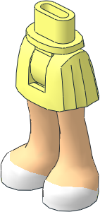 Figure Friends Hips and Legs with Pleated Skirt with Light Nougat Legs and White Shoes Pattern