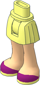 Figure Friends Hips and Legs with Pleated Skirt with Light Nougat Legs and Magenta Shoes Pattern