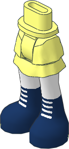 Figure Friends Hips and Legs with Layered Skirt with White Legs, and Dark Blue Boots with White Laces Pattern