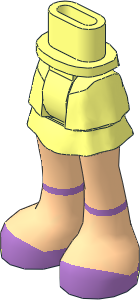 Figure Friends Hips and Legs with Layered Skirt with Light Nougat Legs and Medium Lavender Shoes with Ankle Straps Pattern