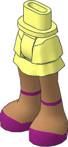 Figure Friends Hips and Legs with Layered Skirt with Medium Nougat Legs and Magenta Shoes with Ankle Straps Pattern