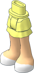 Figure Friends Hips and Legs with Layered Skirt with Light Nougat Legs and White Shoes Pattern