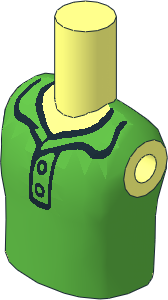 Figure Friends Boy Torso with Bright Green Polo Shirt Pattern