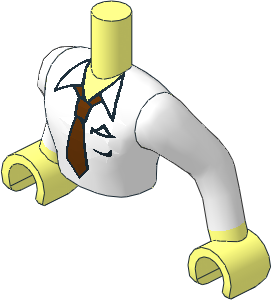 Figure Friends Man Torso with Arms with White Shirt and Brown Tie Pattern