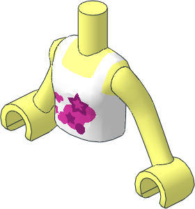 Figure Friends Girl Torso with Arms with White Halter Top, Pink Stars Pattern