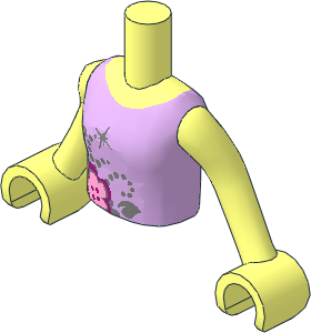 Figure Friends Girl Torso with Arms with Lavender Vest Top with Flower Pattern