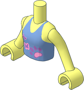 Figure Friends Girl Torso with Arms with Medium Halter Top with Paw and Butterflies Pattern