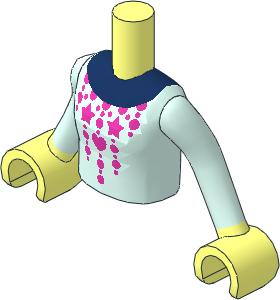 Figure Friends Girl Torso with Arms with Light Aqua Sweater with Christmas Pattern