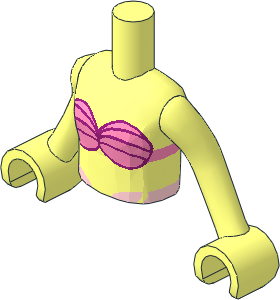 Figure Friends Girl Torso with Arms with Light and Dark Pink Bikini Top Pattern