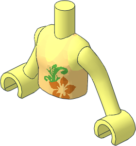 Figure Friends Girl Torso with Arms with Light Yellow Halter Top with Orange Flower Pattern