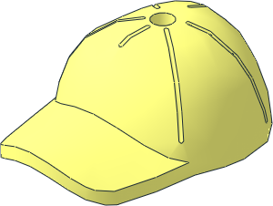 Minifig Cap with Short Arched Peak with Seams and Top Pin Hole