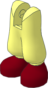 Figure Friends Legs with Baggy Trousers with Dark Red Shoes Pattern