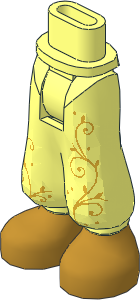 Figure Friends Hips and Legs with Baggy Trousers with Filigree and Pearl Gold Shoes Pattern