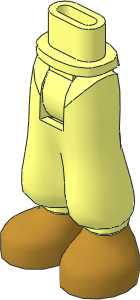 Figure Friends Hips and Legs with Baggy Trousers with Pearl Gold Shoes Pattern