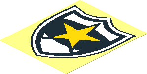 Sticker  2.3 x  1.9 with Police Yellow Star Badge