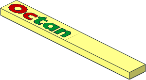 Tile  1 x  8 with "Octan" Sticker