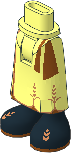 Figure Friends Hips and Legs with Skirt with Ankles with Light Nougat Legs, Metallic Pink Filigree and Lavender Triangle Pattern