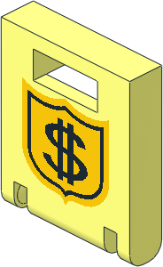 Container Box  2 x  2 x  2 Door with Black Dollar Sign on Yellow Badge Pattern