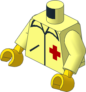 Minifig Torso with Arms and Hands with Red Cross Pattern
