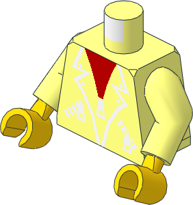 Minifig Torso with Arms and Hands with Leather Jacket Pattern