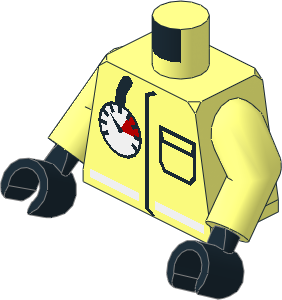 Minifig Torso with Arms and Hands with Air Gauge and Pocket Pattern