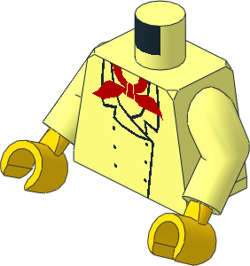 Minifig Torso with Arms and Hands with Chef Pattern