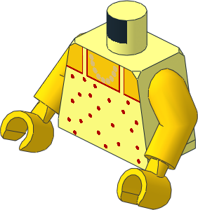 Minifig Torso with Arms and Hands with Spotted Singlet and Necklace Pattern