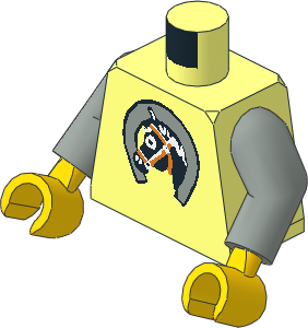 Minifig Torso with Arms and Hands with Horse Head Pattern