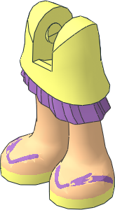 Figure Friends Legs with Asymmetrical Layered Skirt with Medium Lavender Ruffle, Light Nougat Legs and Dark Purple Sandals Pattern