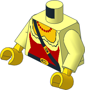 Minifig Torso with Arms and Hands with Female Pirate Pattern