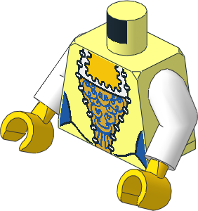 Minifig Torso with Arms and Hands with Female Pirate Corset with Gold and Blue Pattern
