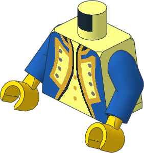 Minifig Torso with Arms and Hands with Blue Imperial Guard Officer Pattern