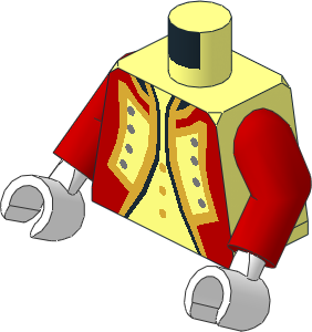 Minifig Torso with Arms and Hands with Red Imperial Guard Officer Pattern