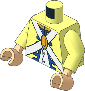 Minifig Torso with Arms and Light Nougat Hands with Imperial Soldier Pattern