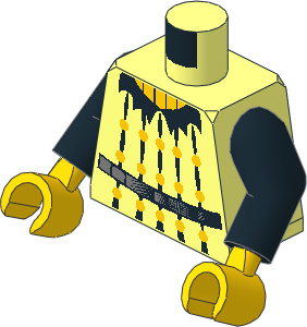 Minifig Torso with Arms and Hands with Studded Leather Tunic and Belt Pattern