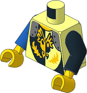 Minifig Torso with Arms and Hands with Dragon Face Breathing Fire Pattern