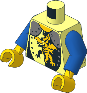 Minifig Torso with Arms and Hands with Dragon Standing Pattern