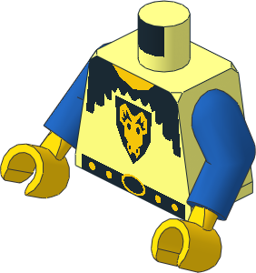 Minifig Torso with Arms and Hands with Dragon Head Pattern