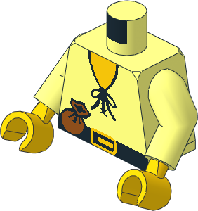 Minifig Torso with Arms and Hands with Forestman and Purse Pattern